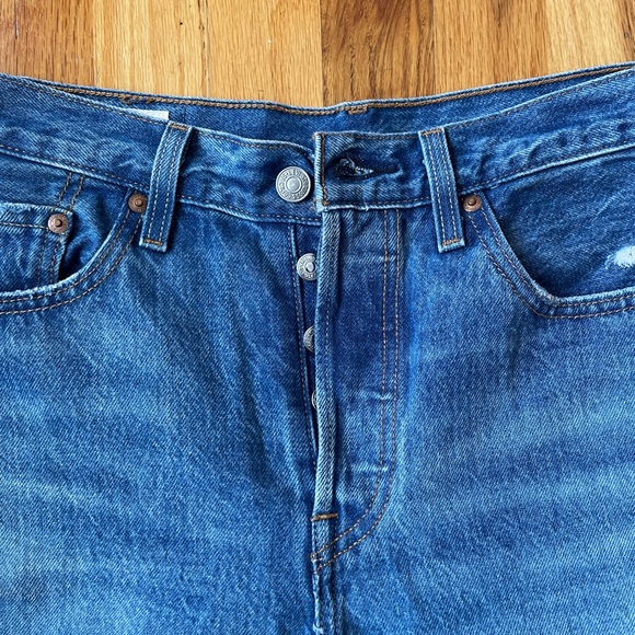 Levi’s 501 Straight Leg High Waisted Jeans Sz 27 - Picture 4 of 9